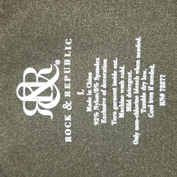 Rock & Republic Seamless Olive Green Tank Top New Without Tags - Picture 4 of 5